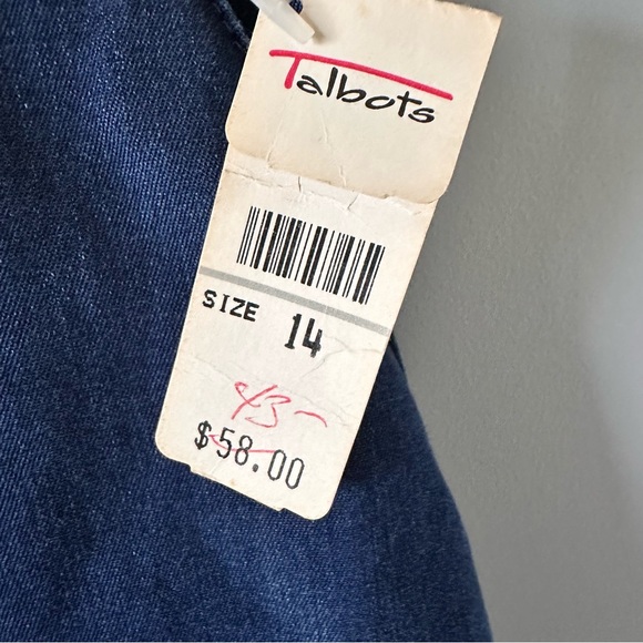 Talbots Vintage Deadstock NWT Skirt Sz 14 Blue Maxi Long Denim Pockets 90s Pleat - Picture 11 of 14